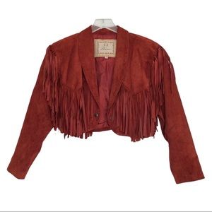 Vintage Lanna New York Suede Fringe Cropped Jacket